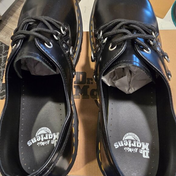 Dr Martens 1461 3-Eye Hardware Oxford Shoes Black Leather Men Size 10 NEW - Picture 7 of 9